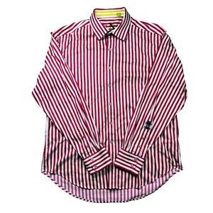Robert Graham XL Men Striped Pink Long Sleeve Shirt Loud